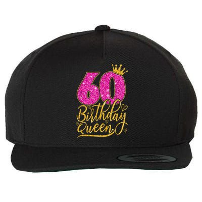 60 Year Old Gifts 60th Birthday Queen Diamond Crown Pink Wool Snapback Cap