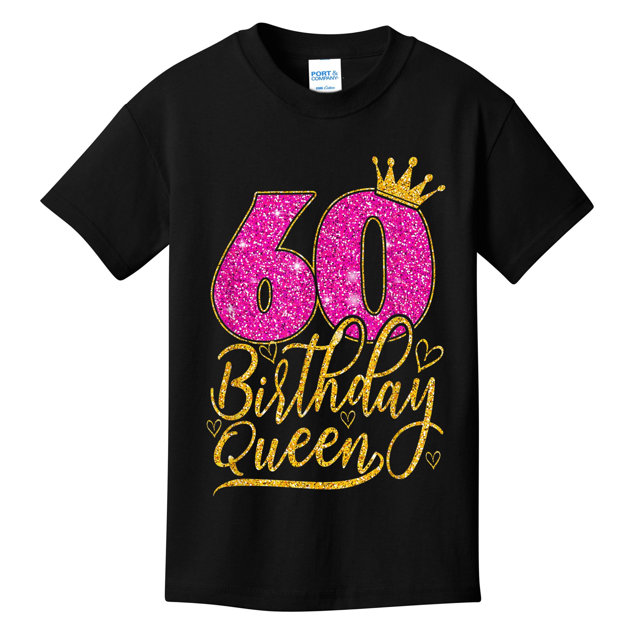 60 Year Old Gifts 60th Birthday Queen Diamond Crown Pink Kids T-Shirt