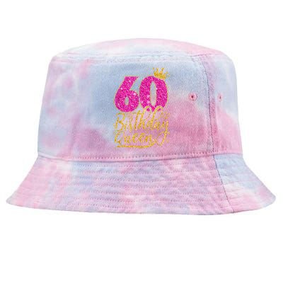 60 Year Old Gifts 60th Birthday Queen Diamond Crown Pink Tie-Dyed Bucket Hat