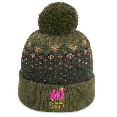 60 Year Old Gifts 60th Birthday Queen Diamond Crown Pink The Baniff Cuffed Pom Beanie