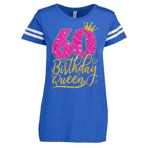 60 Year Old Gifts 60th Birthday Queen Diamond Crown Pink Enza Ladies Jersey Football T-Shirt