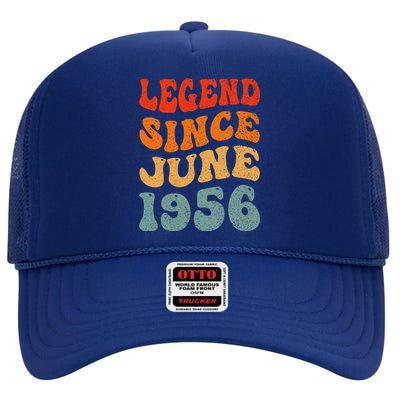 67 Years Old Legend Since June 1956 67th Birthday High Crown Mesh Back Trucker Hat