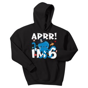 6 Years Old Birthday Cute Octopus Pirate 6th Bday Gift Kids Hoodie