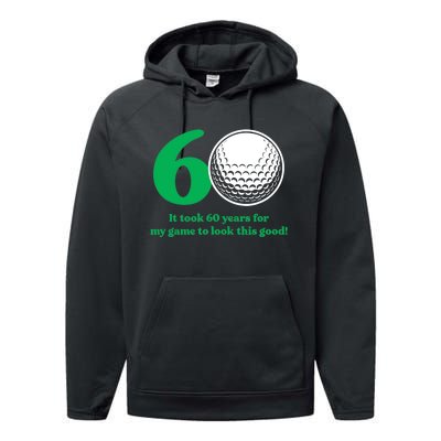 60 Year Old Golfer: Golfing Golf 60th Birthday Performance Fleece Hoodie