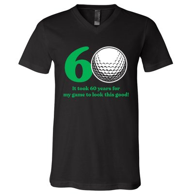 60 Year Old Golfer: Golfing Golf 60th Birthday V-Neck T-Shirt