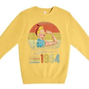 69 Year Old Awesome Since 1954 69th Birthday Gifts Premium Crewneck Sweatshirt