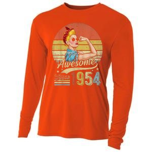 69 Year Old Awesome Since 1954 69th Birthday Gifts Cooling Performance Long Sleeve Crew