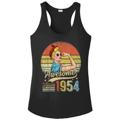 69 Year Old Awesome Since 1954 69th Birthday Gifts Ladies PosiCharge Competitor Racerback Tank