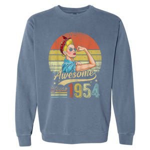 69 Year Old Awesome Since 1954 69th Birthday Gifts Garment-Dyed Sweatshirt