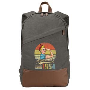 69 Year Old Awesome Since 1954 69th Birthday Gifts Cotton Canvas Backpack