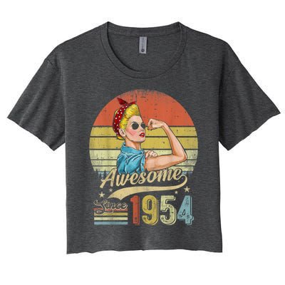 69 Year Old Awesome Since 1954 69th Birthday Gifts Women's Crop Top Tee