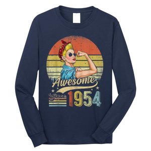 69 Year Old Awesome Since 1954 69th Birthday Gifts Long Sleeve Shirt