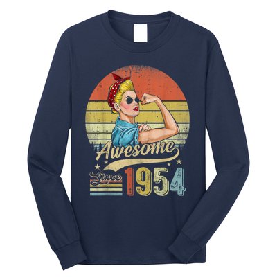 69 Year Old Awesome Since 1954 69th Birthday Gifts Long Sleeve Shirt