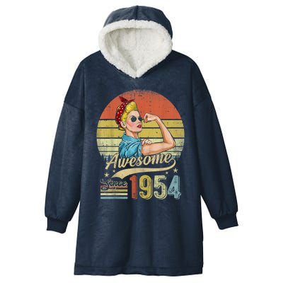 69 Year Old Awesome Since 1954 69th Birthday Gifts Hooded Wearable Blanket