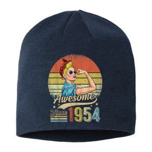 69 Year Old Awesome Since 1954 69th Birthday Gifts Sustainable Beanie