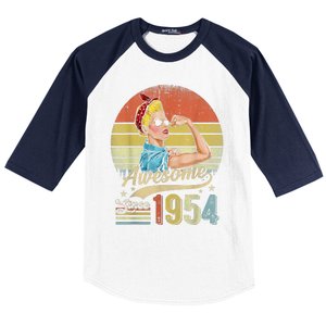 69 Year Old Awesome Since 1954 69th Birthday Gifts Baseball Sleeve Shirt