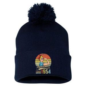 69 Year Old Awesome Since 1954 69th Birthday Gifts Pom Pom 12in Knit Beanie