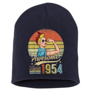 69 Year Old Awesome Since 1954 69th Birthday Gifts Short Acrylic Beanie