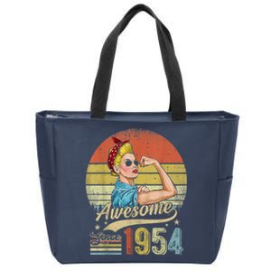 69 Year Old Awesome Since 1954 69th Birthday Gifts Zip Tote Bag