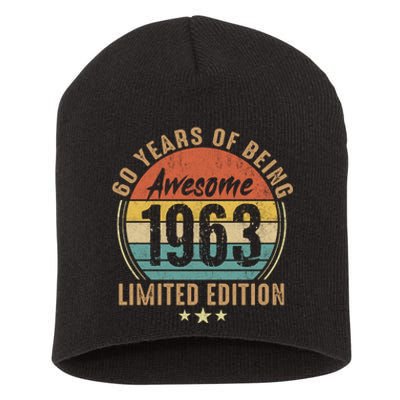 60 Years Old Vintage 1963 Limited Edition 60th Birthday Short Acrylic Beanie