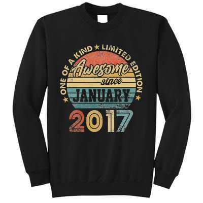 6 Year Old Awesome Since January 2017 6th Birthday Gift Sweatshirt