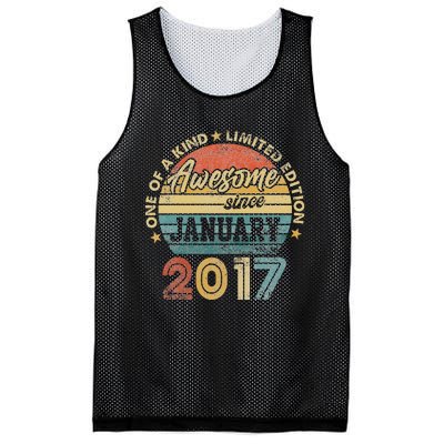 6 Year Old Awesome Since January 2017 6th Birthday Gift Mesh Reversible Basketball Jersey Tank