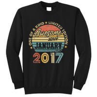 6 Year Old Awesome Since January 2017 6th Birthday Gift Tall Sweatshirt