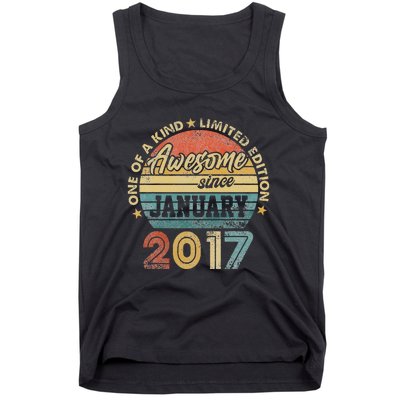 6 Year Old Awesome Since January 2017 6th Birthday Gift Tank Top