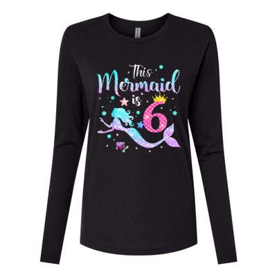 6 Year Old Gift This Mermaid Is 6th Birthday Daughter Womens Cotton Relaxed Long Sleeve T-Shirt