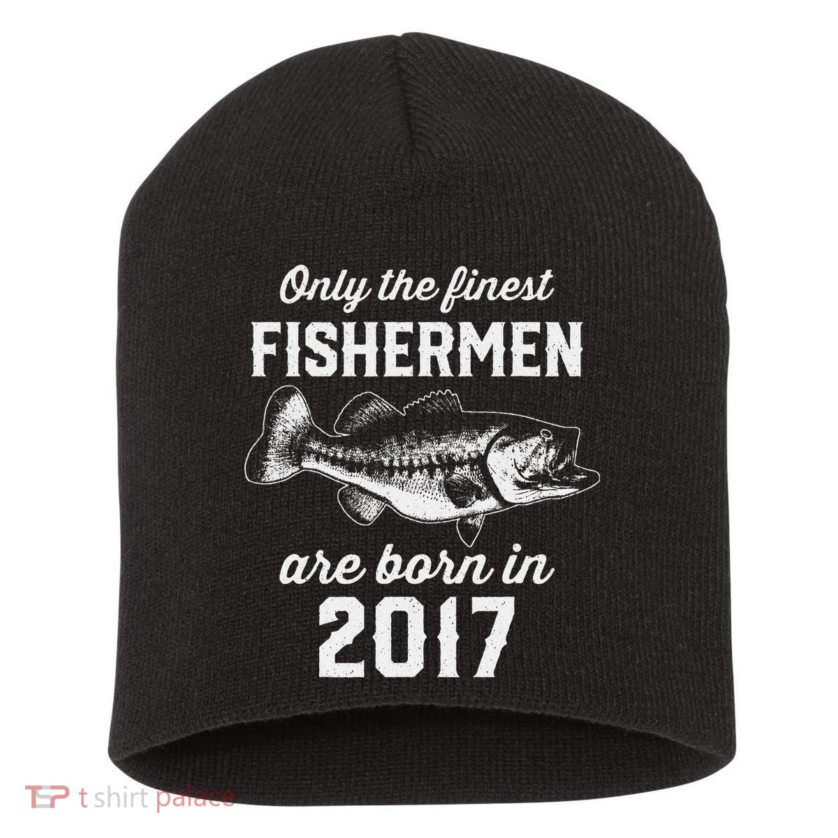 6 Year Old Fisherman Fishing 2017 6th Birthday Short Acrylic Beanie