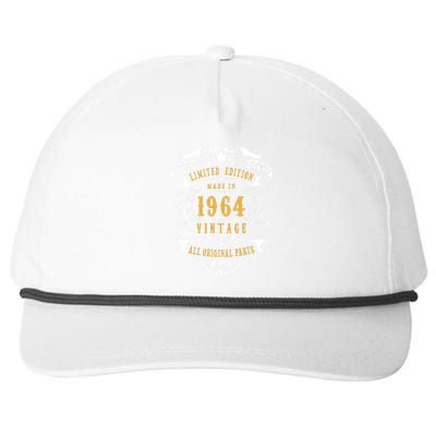 60 Years Old 60th Birthday Made Born In 1964 Idea Snapback Five-Panel Rope Hat