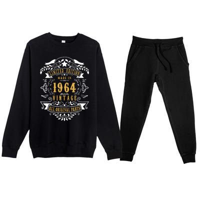 60 Years Old 60th Birthday Made Born In 1964 Idea Premium Crewneck Sweatsuit Set