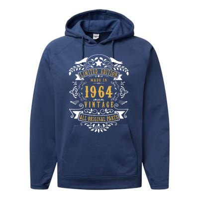 60 Years Old 60th Birthday Made Born In 1964 Idea Performance Fleece Hoodie