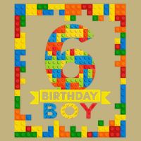 6 Year Old Building Blocks 6th Birthday Brick Builder Button