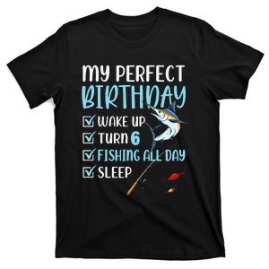 6 Year Old Fishing Birthday Party 6th Bday Six T-Shirt