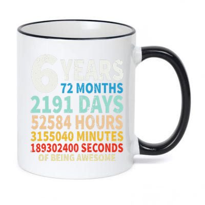 6 Years Old 6th Birthday Gifts Vintage 72 Months 11oz Black Color Changing Mug