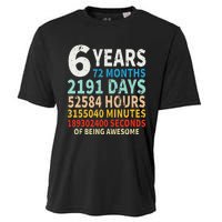 6 Years Old 6th Birthday Gifts Vintage 72 Months Cooling Performance Crew T-Shirt