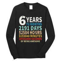 6 Years Old 6th Birthday Gifts Vintage 72 Months Long Sleeve Shirt