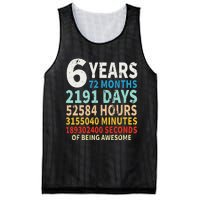 6 Years Old 6th Birthday Gifts Vintage 72 Months Mesh Reversible Basketball Jersey Tank