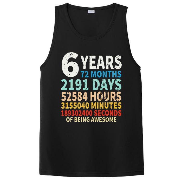 6 Years Old 6th Birthday Gifts Vintage 72 Months PosiCharge Competitor Tank