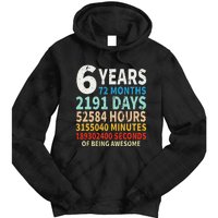 6 Years Old 6th Birthday Gifts Vintage 72 Months Tie Dye Hoodie