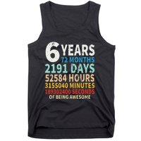 6 Years Old 6th Birthday Gifts Vintage 72 Months Tank Top