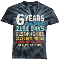 6 Years Old 6th Birthday Gifts Vintage 72 Months Kids Tie-Dye T-Shirt