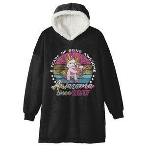 6 Years Old Flossing Unicorn Gifts 6th Birthday Party Hooded Wearable Blanket