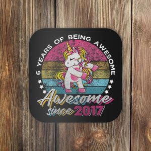 6 Years Old Flossing Unicorn Gifts 6th Birthday Party Coaster