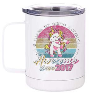 6 Years Old Flossing Unicorn Gifts 6th Birthday Party 12 oz Stainless Steel Tumbler Cup