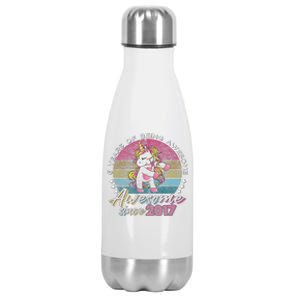 6 Years Old Flossing Unicorn Gifts 6th Birthday Party Stainless Steel Insulated Water Bottle