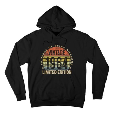 60 Year Old Gifts Vintage 1964 Limited Edition 60th Birthday Retro Hoodie