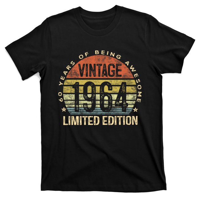 60 Year Old Gifts Vintage 1964 Limited Edition 60th Birthday Retro T-Shirt