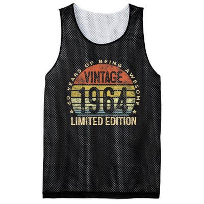 60 Year Old Gifts Vintage 1964 Limited Edition 60th Birthday Retro Mesh Reversible Basketball Jersey Tank